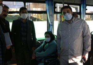 رونمایی از اتوبوس مجهز به امکان حمل و نقل معلولان در شهر بجنورد