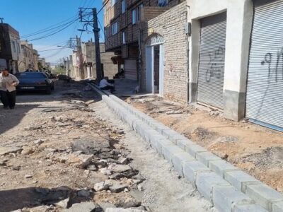اتمام جدول گذاری و زیرسازی پیاده‌راه فیاض بخش غربی خیابان منبع