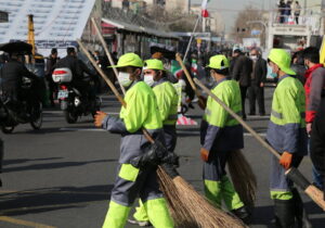 مسیر راهپیمایی روز ۱۳ آبان در منطقه ۶ پاکسازی شد