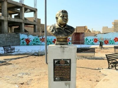 سردیس شهید مدافع حرم «صمد فاتح‌نژاد» در میدان پنجم مرداد نصب شد