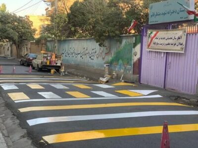 ایمن‌سازی معابر منطقه ۶ تبریز با اجرای ۲۷ هزار متر خط‌کشی محوری