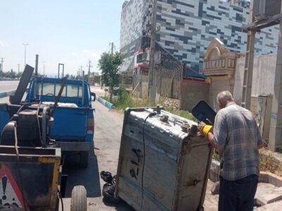 تعمیر و بازسازی باکس‌های پسماندهای شهری در سطح حوزه شهرداری منطقه ۶ تبریز