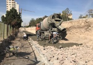 تداوم عملیات اجرائی پارک سلامت با احداث دیوار سنگی ضلع جنوبی